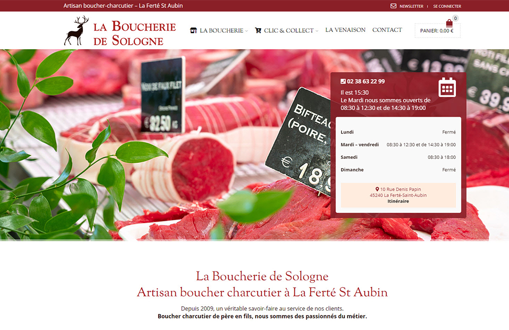 site e-commerce Boucherie de Sologne